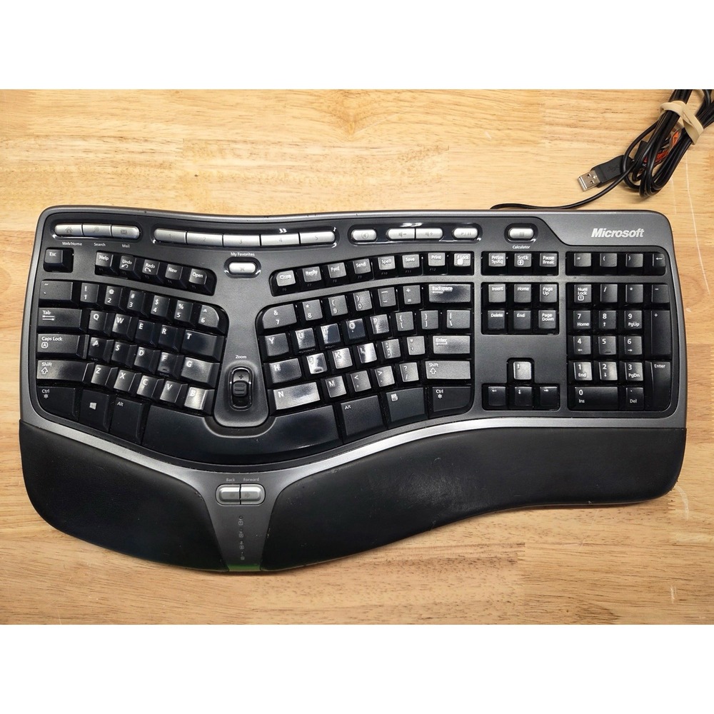 Microsoft 4000 V1.0 KU-0462 1048 Natural Ergonomic USB Keyboard, Tested-Working